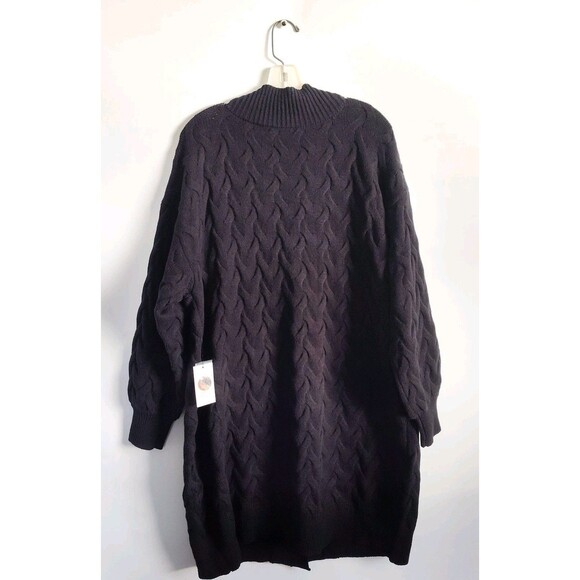 New Eloquii Sweater Dress Novelty Stitch Cardigan Size 18 / 20 Black Academia - Picture 7 of 16